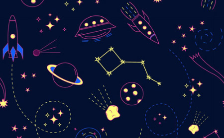 纹理图片1858-星空童画无缝平铺背景图片
