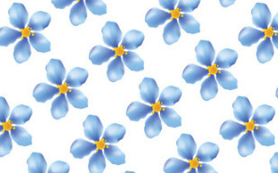 纹理图片2000-手绘蓝色花朵无缝平铺背景图片