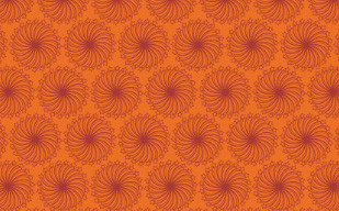 纹理图片92-Orange Retro Floral