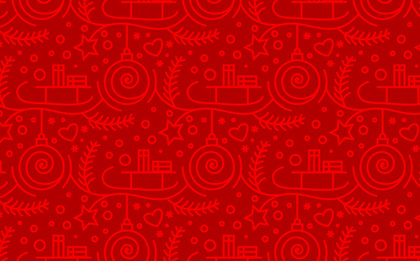 红色线条圣诞节日场景元素无缝平铺背景图片-纹理图片2072