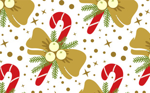 金棕色元素圣诞拐棍糖果无缝平铺背景图片-纹理图片2082
