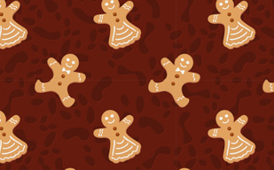男女造型圣诞姜饼人无缝平铺背景图片-纹理图片2095