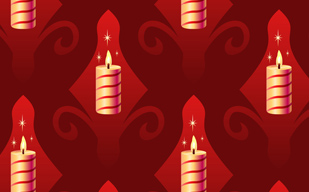 红色印花纹理与燃烧的蜡烛无缝平铺背景图片-纹理图片2117