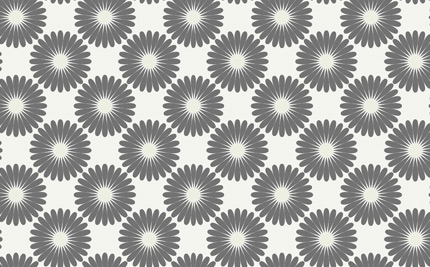 黑白菊花图形无缝平铺背景图片-纹理图片2150