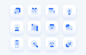磨砂玻璃质感图标欣赏